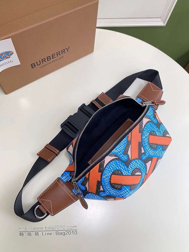 Burberry專櫃新款腰包 巴寶莉專屬標識印花腰包挎包胸包  db1219